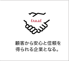 顧客から安心と信頼を得られる企業となる。